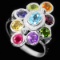 Natural Multi Gemstone Ring
