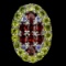 Natural Garnet Peridot Tanzanite Ring