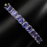 Natural  8x6mm Top Rich Blue Violet Tanzanite Bangle