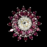 Natural Rhodolite Garnet & Sapphire  Ring