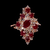Genuine Oval Red Ruby Ring