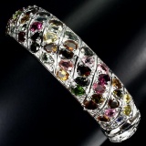 Natural Unheated Multi Color Tourmaline Bangle