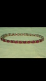 Genuine Ruby & Diamond Solid Gold Tennis Bracelet