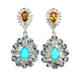 Natural Ethopian Blue Opal & Citrine Earrings