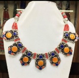 Tibet Natural Stone Tribal Queen Royal Necklace