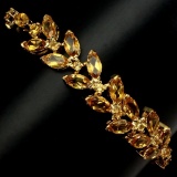 Natural 8x4mm Yellow Citrine 71.41 Ct Bracelet