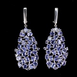 Natural Unheated Oval Tanzanite Earrings