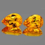 Natural Golden Orange Citrine Pair [Flawless-VVS]