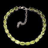 Natural  Rich Green Peridot 69 Cts Bracelet
