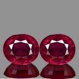 Natural AAA Fire Red Mozambique Ruby Pair