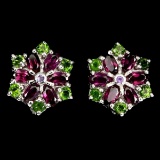 Natural  Rhodolite Garnet Amethyst Chrome Diopside