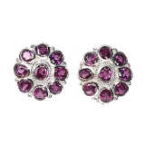 Natural Unheated Rhodolite Garnet Earrings