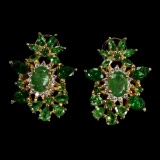 Natural Unheated Green Tsavorite Garnet Earrings
