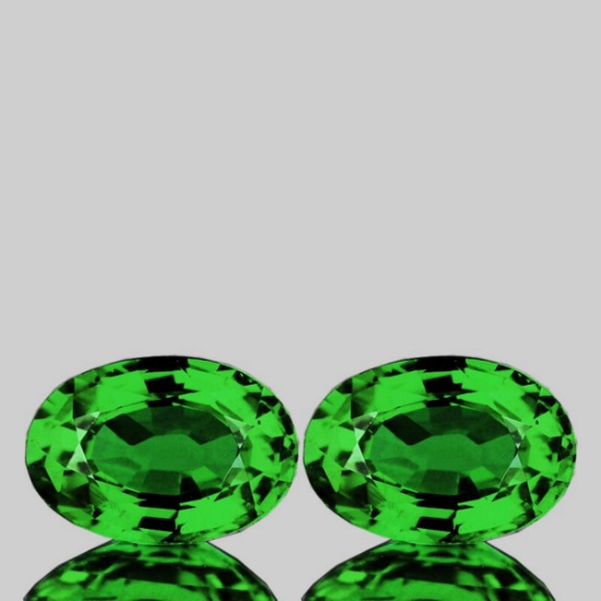 Natural Emerald Green Tsavorite Garnet Pair{VVS}