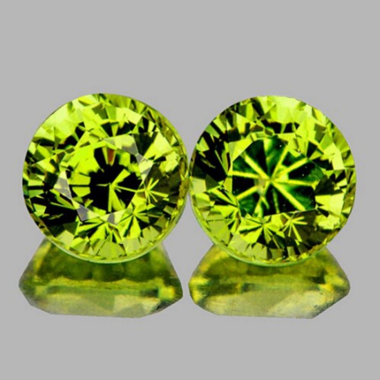 Natural AAA Green Yellow Mali Garnet Pair{Flawless-VVS}