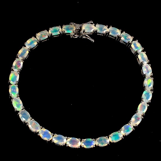 Natural Unheated White Opal Bracelet