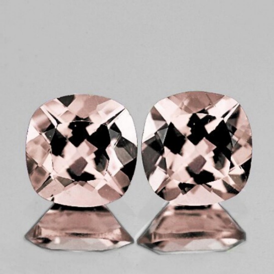 Natural Peach Pink Morganite Pair [VVS]