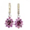 Natural Rhodolite Garnet & Sapphire Earrings