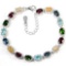 Natural OPAL RHODOLITE TOPAZ CHROME DIOPSIDE Bracelet