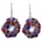 Natural BLOOD RED RUBY & PURPLE AMETHYST Earrings