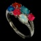 Natural Multi Color Opal Ring