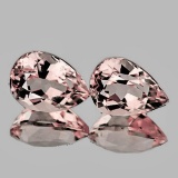 Natural Peach Pink Morganite Pair [Flawless-VVS]