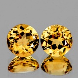 Natural Brilliant Golden Yellow Citrine Pair - Flawless