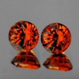 Natural Mandarin Orange Spessartite Garnet Pair - FL