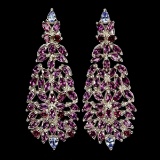 Natural Rhodolite Garnet & Tanzanite Earrings