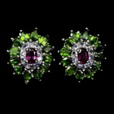 Natural  Rhodolite Garnet Chrome Diopside Tanzanite