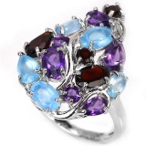 Natural Multi Gemstone Ring