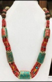 Tibet Natural Stone Tribal Queen Royal Necklace