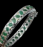 Natural Untreated Colombian Emerald Bangle