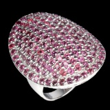 Natural Unheated Round Rhodolite Garnet Ring