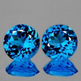 Natural AAA Swiss Blue Topaz Pair 9.00 MM - Flawless