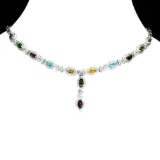 Natural  Rhodolite Garnet Amethyst Citrine Necklace