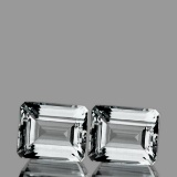 Natural White Aquamarine Pair 11x9 MM - Flawless