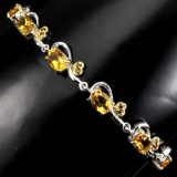 Natural Oval Yellow Citrine Garnet 64 Carats Bracelet