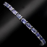 Natural Oval 6x4 mm  Blue Violet Tanzanite Bracelet