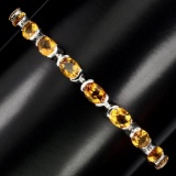 Natural Oval 6x5mm Top Rich Yellow Citrine Bracelet