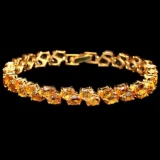 NATURAL ORANGISH YELLOW CITRINE PEAR Bracelet