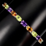 Natural  Amethyst Citrine Peridot 50.36 Ct Bracelet