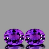 Natural Purple Amethyst Pair 11x9 MM{Flawless-VVS}