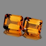 NATURAL GOLDEN ORANGE CITRINE PAIR - FL