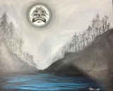 West Coast Native Original Winter Moon Painting