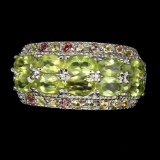 Natural  Peridot & Sapphire Ring