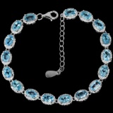 Natural AAA SWISS BLUE TOPAZ  Bracelet