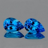 Natural AAA Swiss Blue Topaz Pair{Flawless-VVS1}