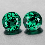 NATURAL EMERALD BLUISH/GREEN TOPAZ PAIR