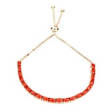 Natural Oval Orange Italian Coral Bracelet